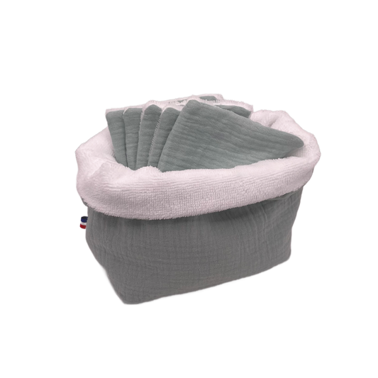 Panière à cotons - Vert d'eau