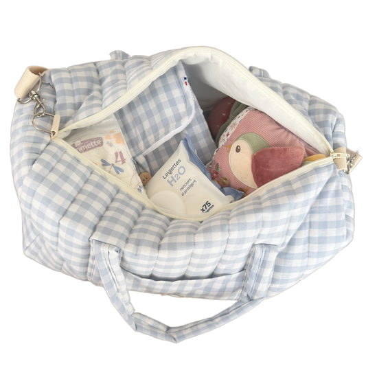 Sac à langer - Vichy bleu