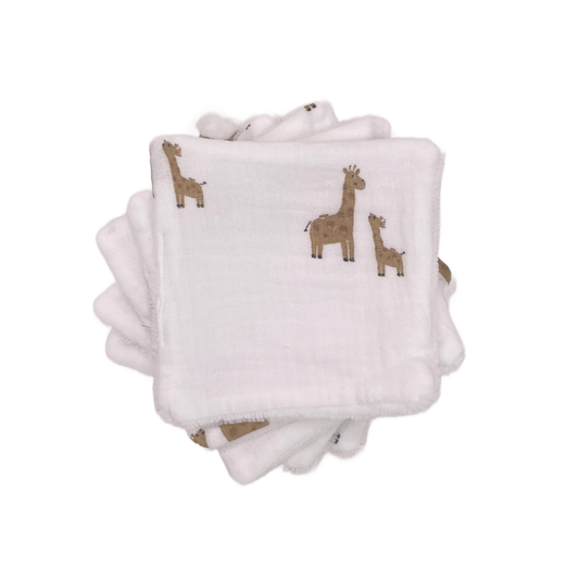 Cotons lavables - Girafe