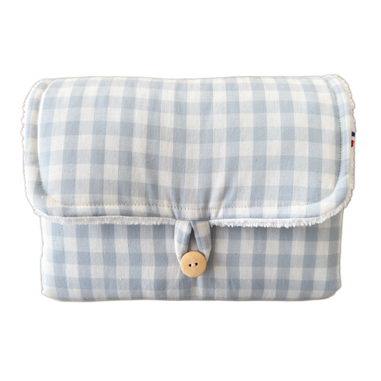 Matelas à langer - Vichy bleu